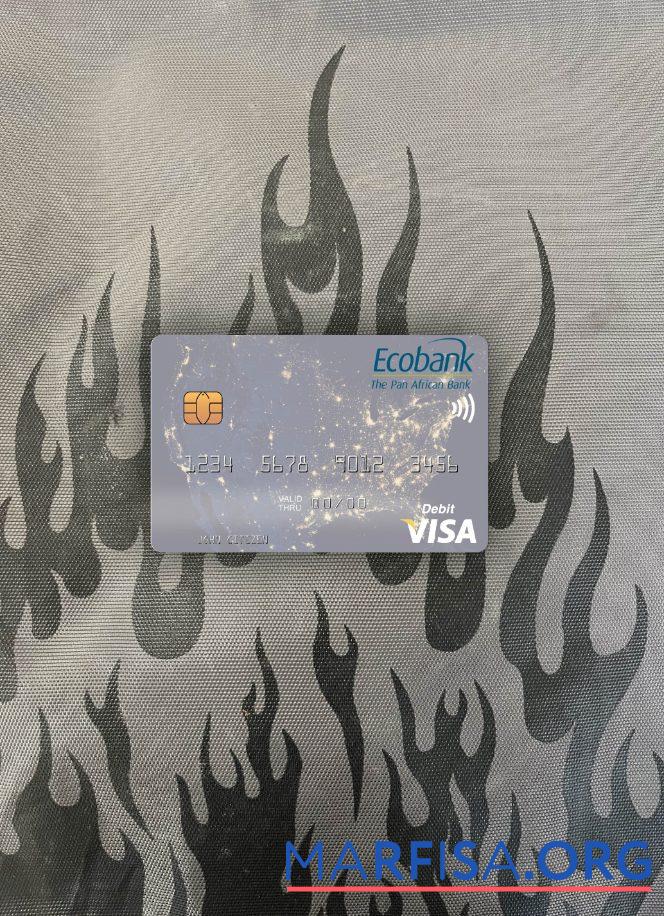 Realistic Niger Ecobank visa debit card photolook front download for verification